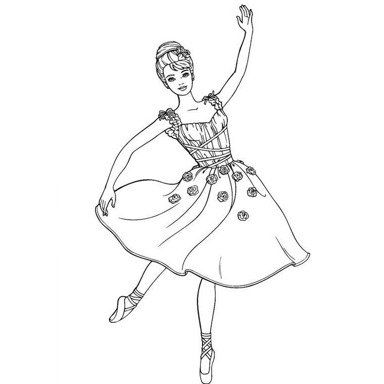 Coloriages Barbie Rêve de Danseuse Etoile Barbie  - coloriage barbie danseuse