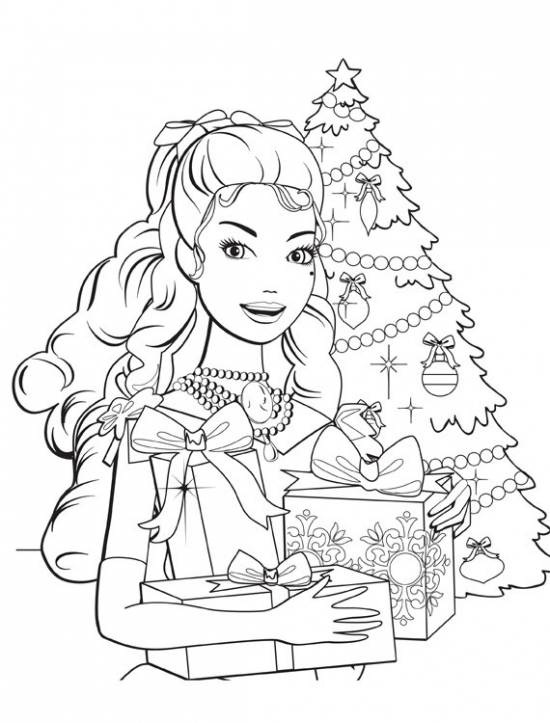 coloriage barbie noel