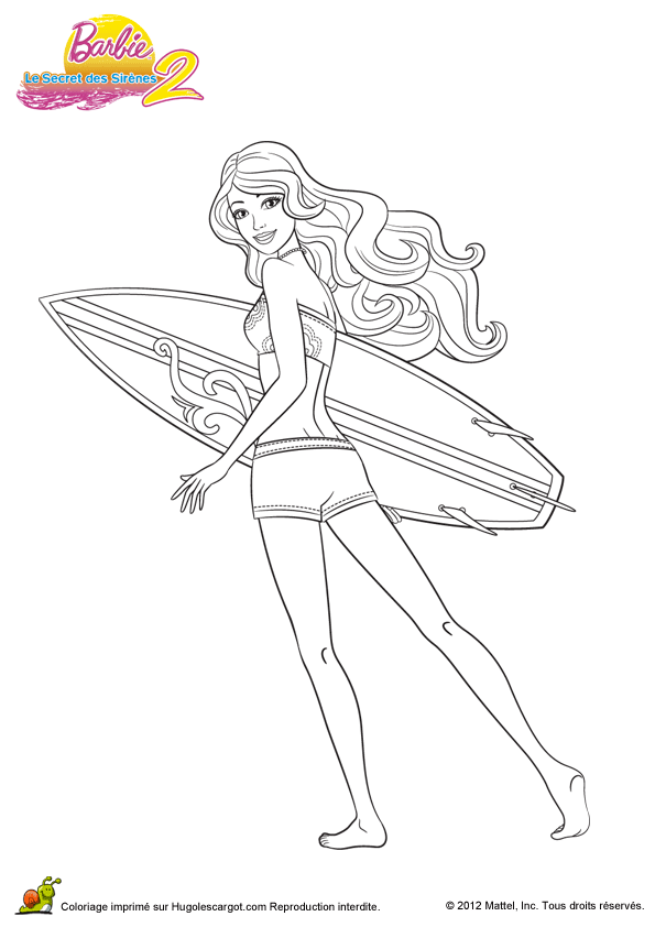 coloriage barbie sirene a imprimer