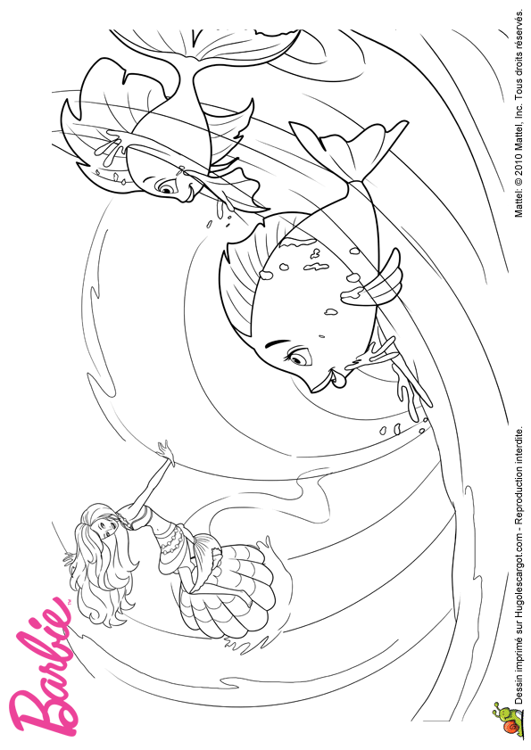 coloriage à dessiner barbie sirene 2