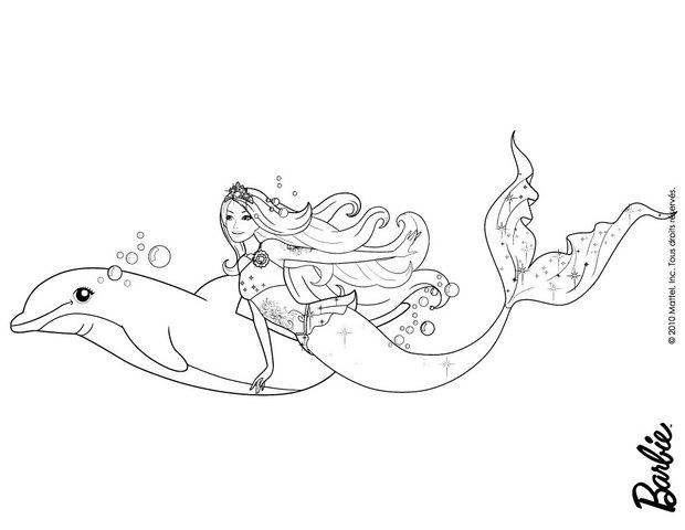 coloriage barbie sirene