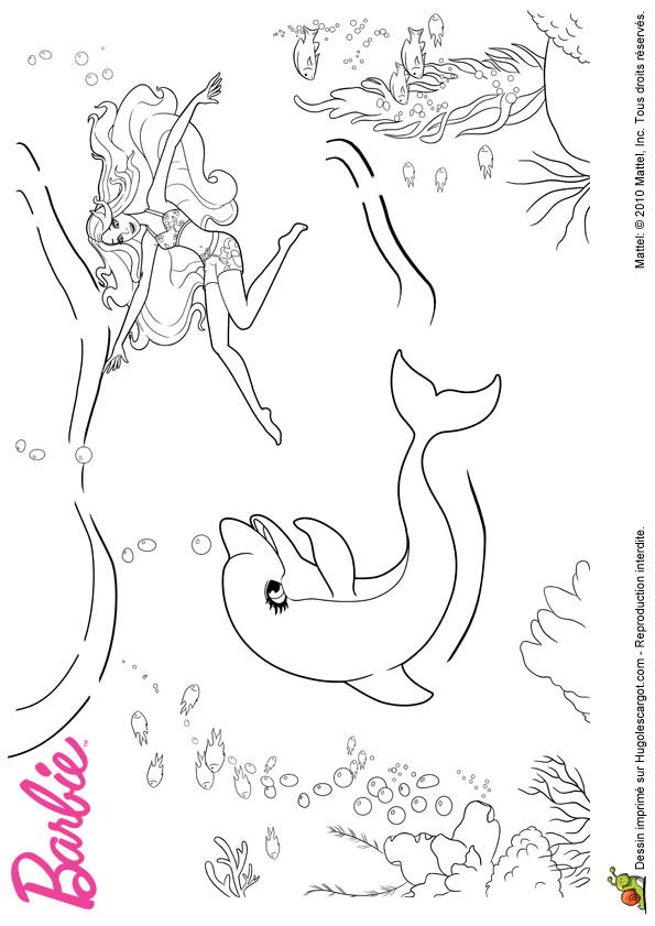 coloriage barbie sirene