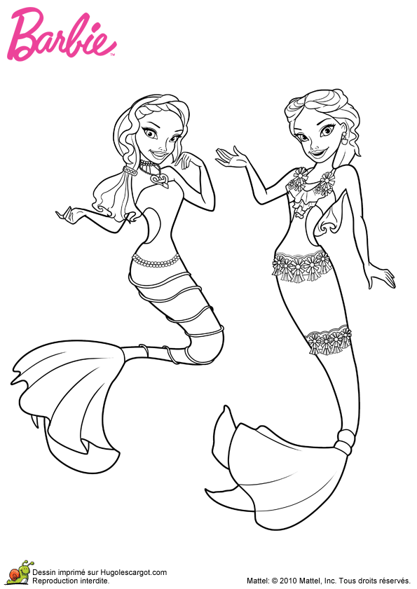 coloriage barbie sirene