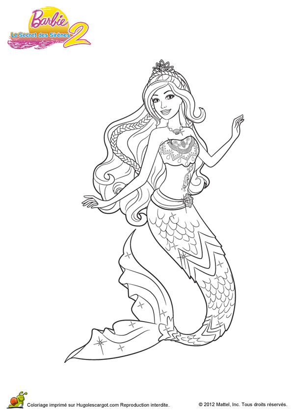 coloriage magique barbie sirene