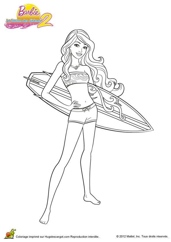 Coloriage Barbie Sirene à Imprimer Gratuit