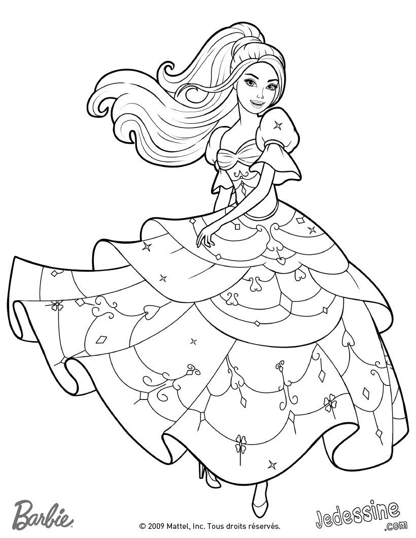 coloriage barbie cheval