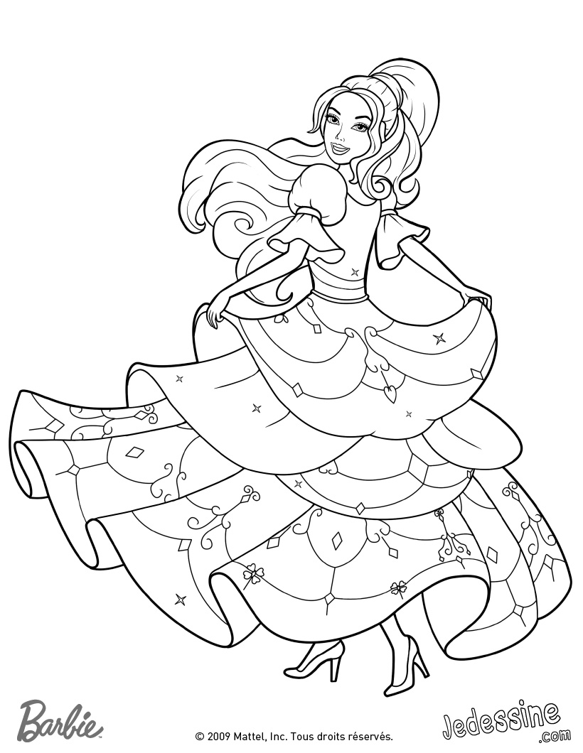 imprimer coloriage barbie princesse