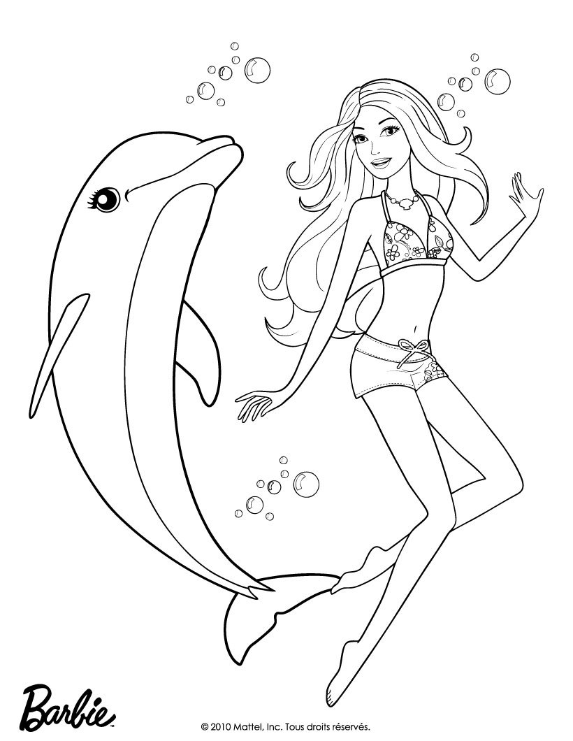 coloriage barbie sirene sur ordinateur