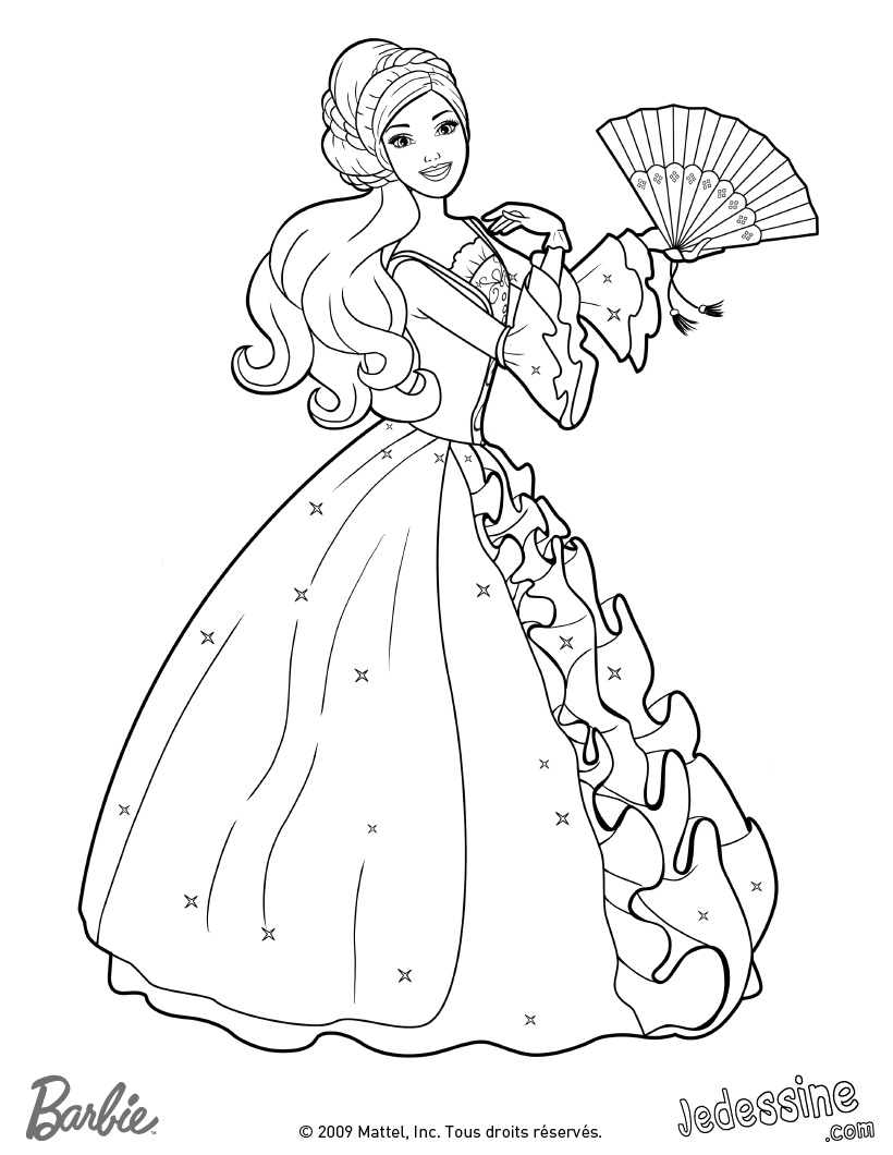 coloriage barbie 12 princesses