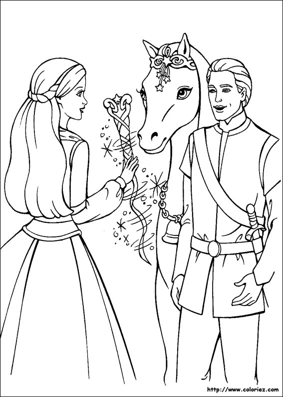 coloriage à imprimer de barbie - Coloriage Barbie princesse et popstar sur Hugolescargot 