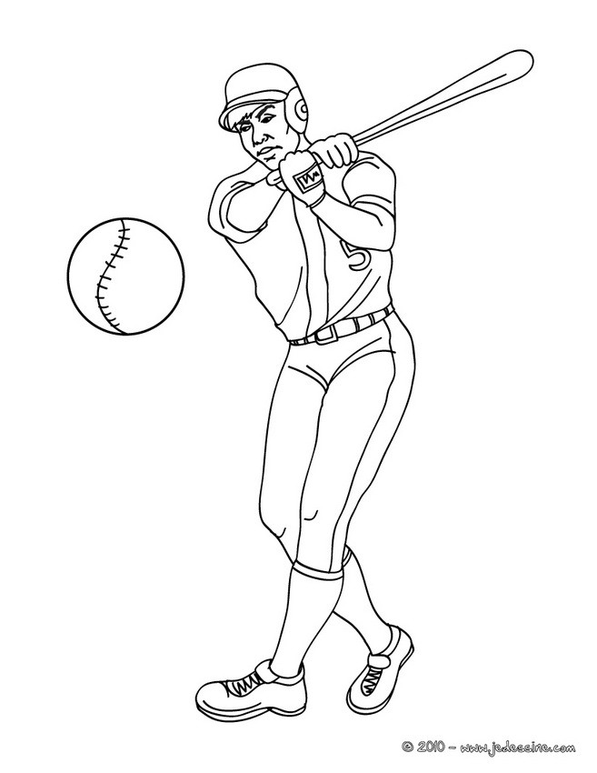 dessin à colorier baseball imprimer