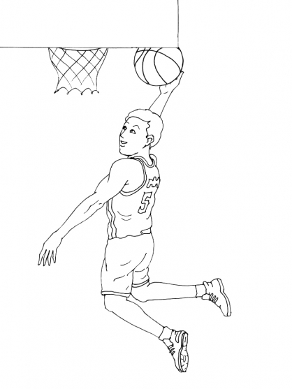 coloriage joueur basket