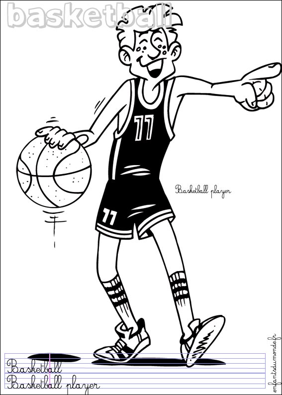 coloriage magique basket