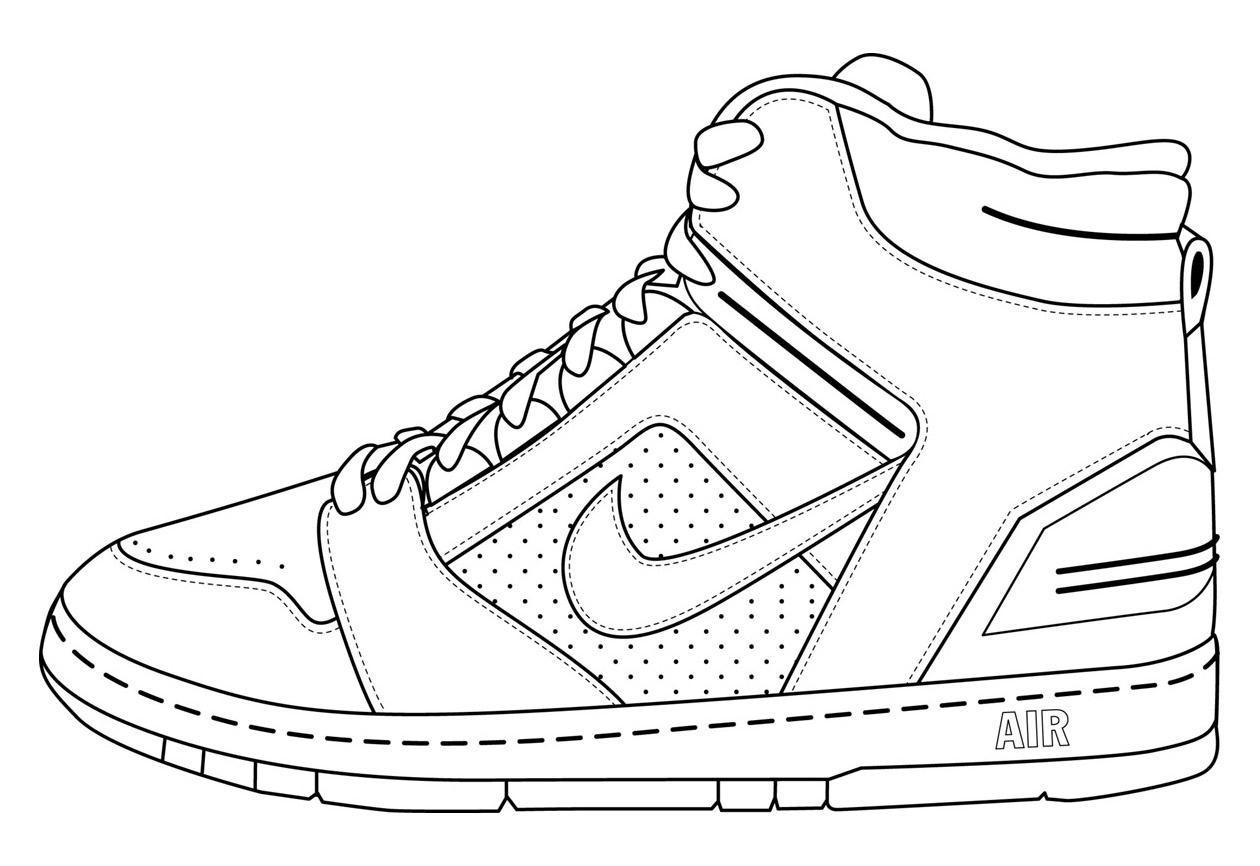 Dessin basket chaussure