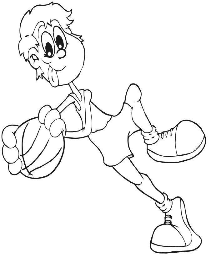 coloriage à dessiner basketball