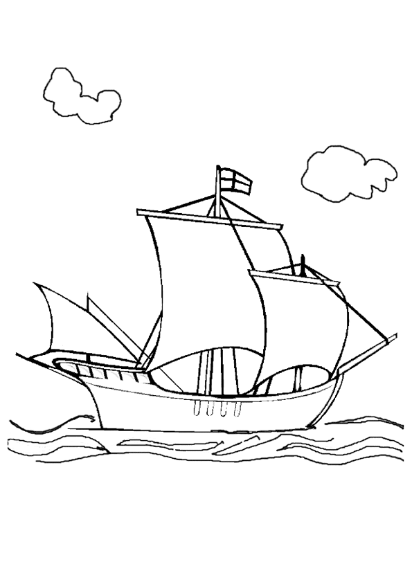 coloriage bateau a voile a imprimer