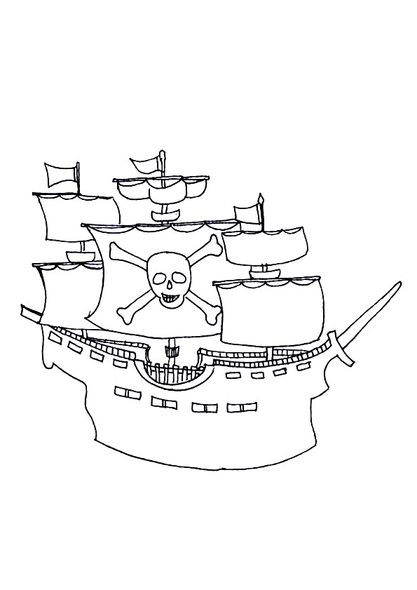 dessin bateau pirate coloriage