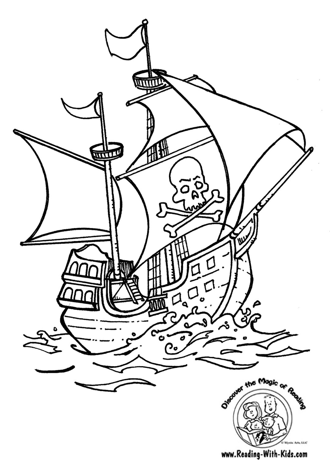 Coloriage Bateau Pirate à colorier - Dessin à imprimer bateau de pirate dessin