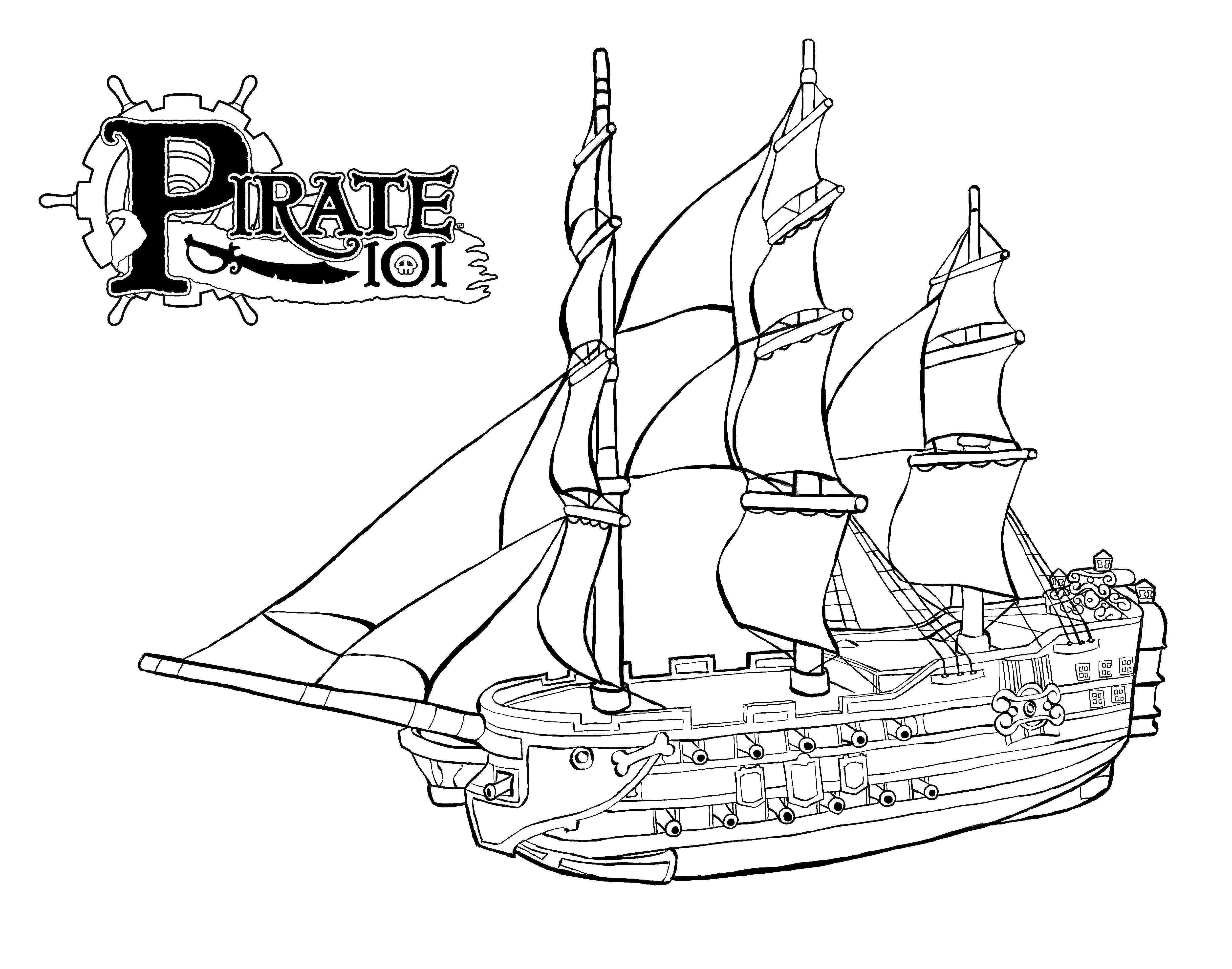 17 dessins de coloriage Bateau Pirate à imprimer