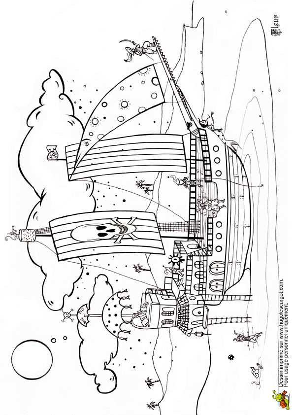 dessin a imprimer gratuit bateau de pirate