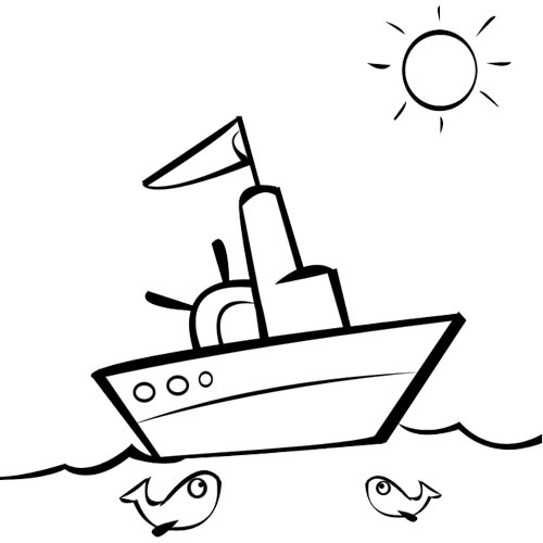 coloriage à dessiner bateau à voile