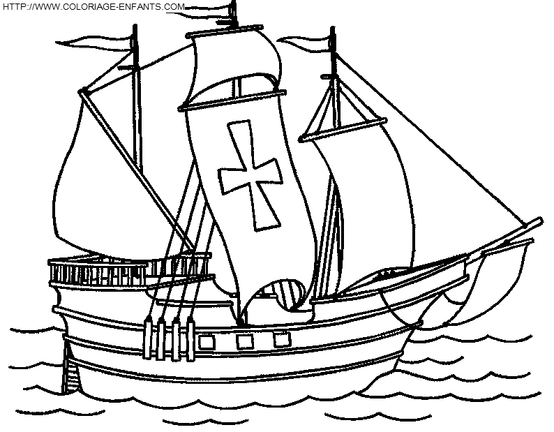 coloriage bateau à imprimer