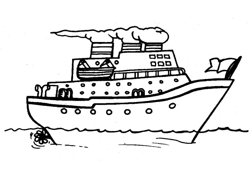 dessin à colorier le bateau de monsieur zouglouglou