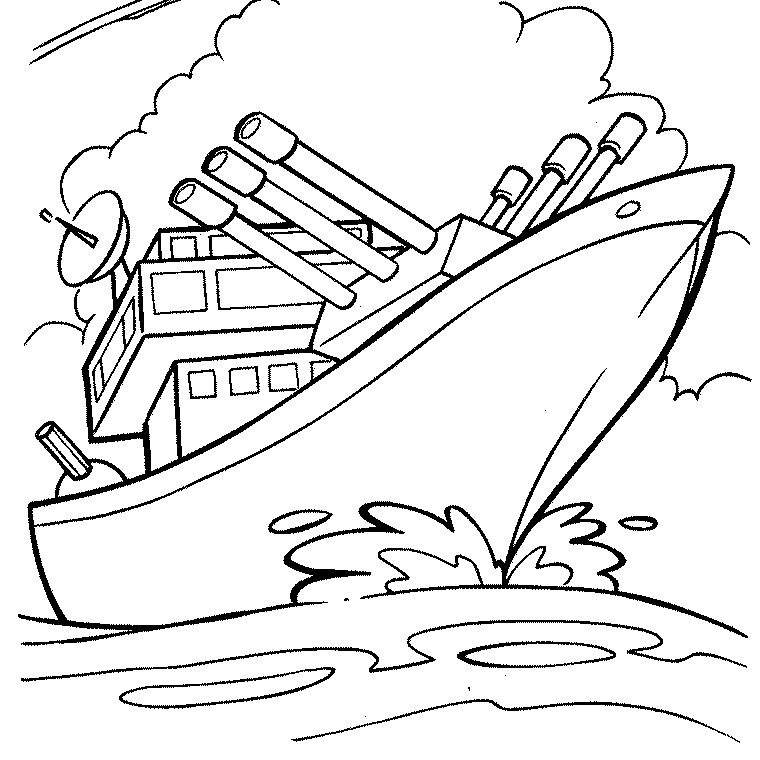 dessin à colorier bateau gratuit