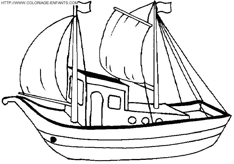 coloriage à dessiner bateau de croisiere