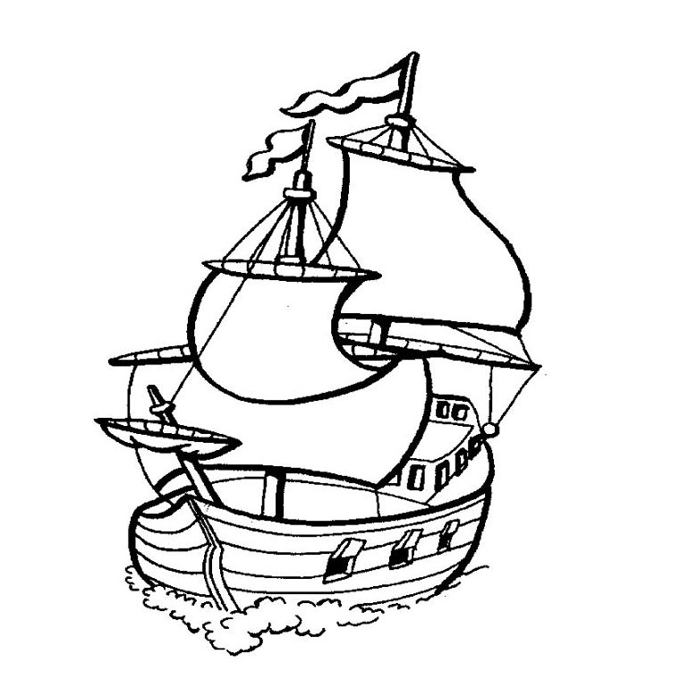 dessin à colorier bateau de viking