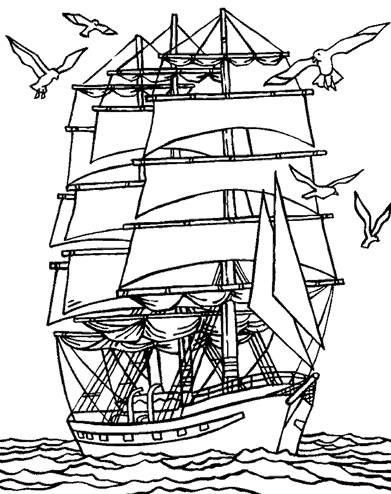 dessin à colorier bateau pirate fantome