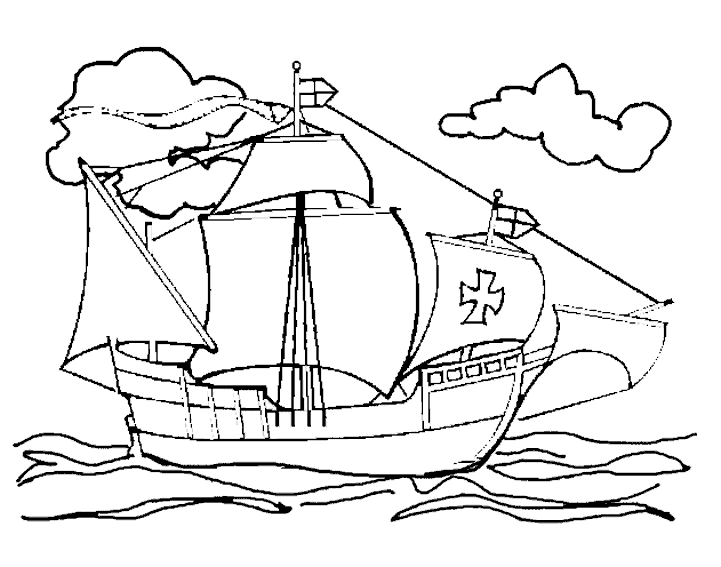 coloriage à dessiner bateau viking
