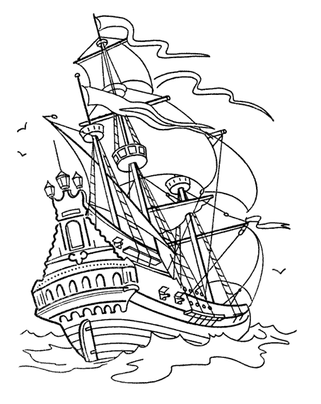 coloriage bateau jack et les pirates