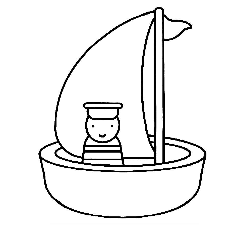 dessin a colorier bateau optimiste