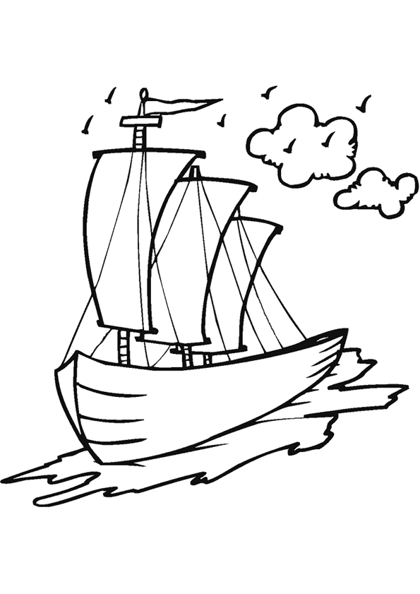 dessin à colorier bateau viking