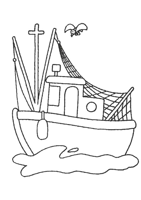 coloriage à dessiner bateau de police