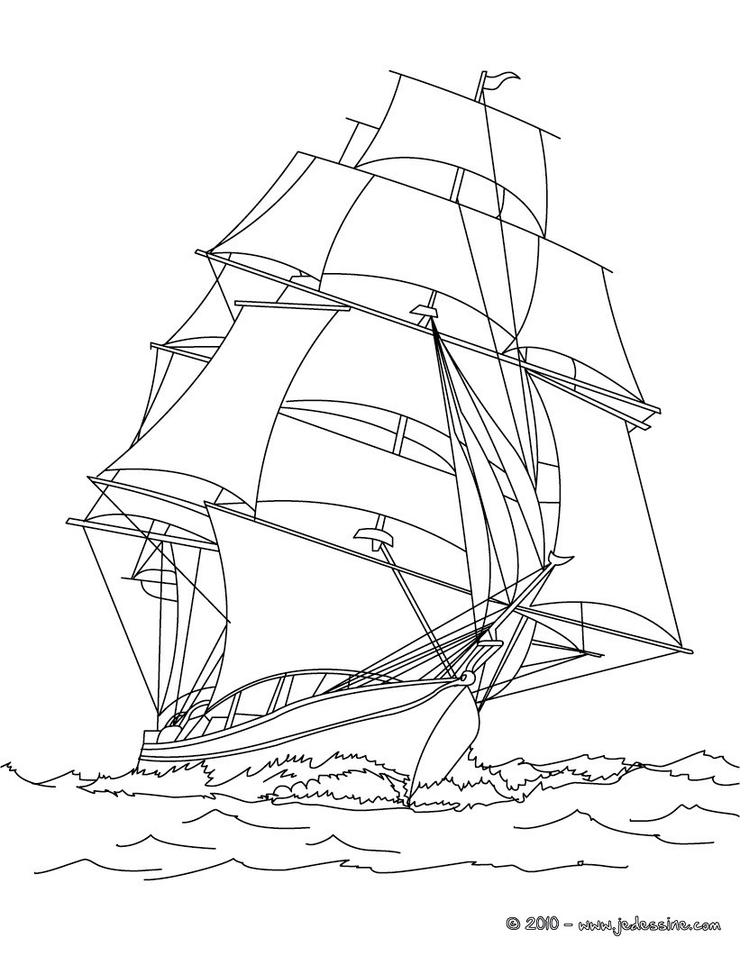 coloriage à dessiner bateau à imprimer gratuit