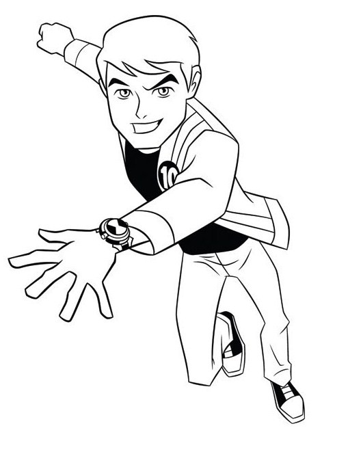 coloriage à dessiner masque ben 10