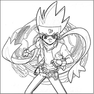 dessin à colorier de beyblade fury