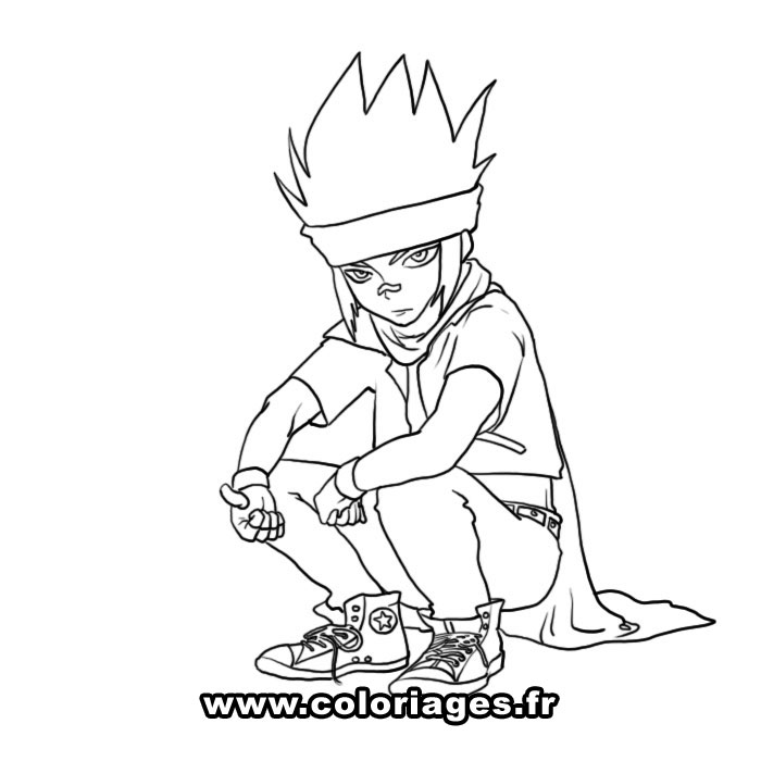 coloriage à dessiner toupie beyblade gratuit