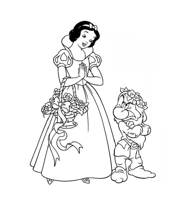 modele dessin à colorier blanche neige