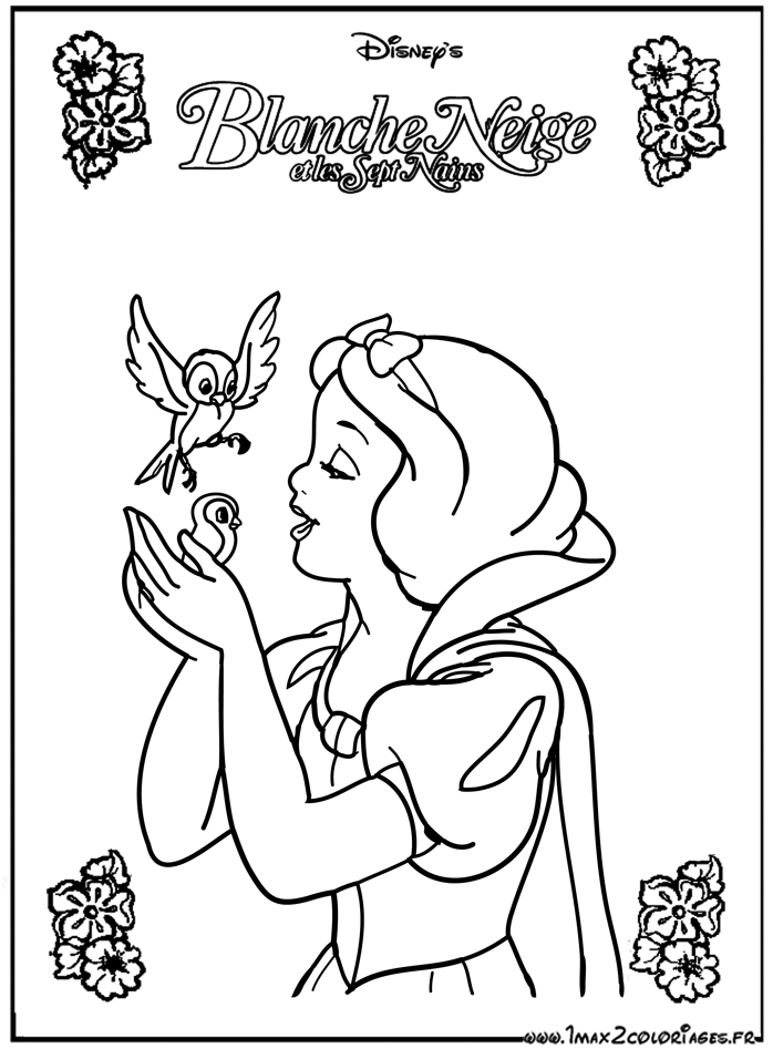 coloriage à dessiner blanche neige en ligne gratuit