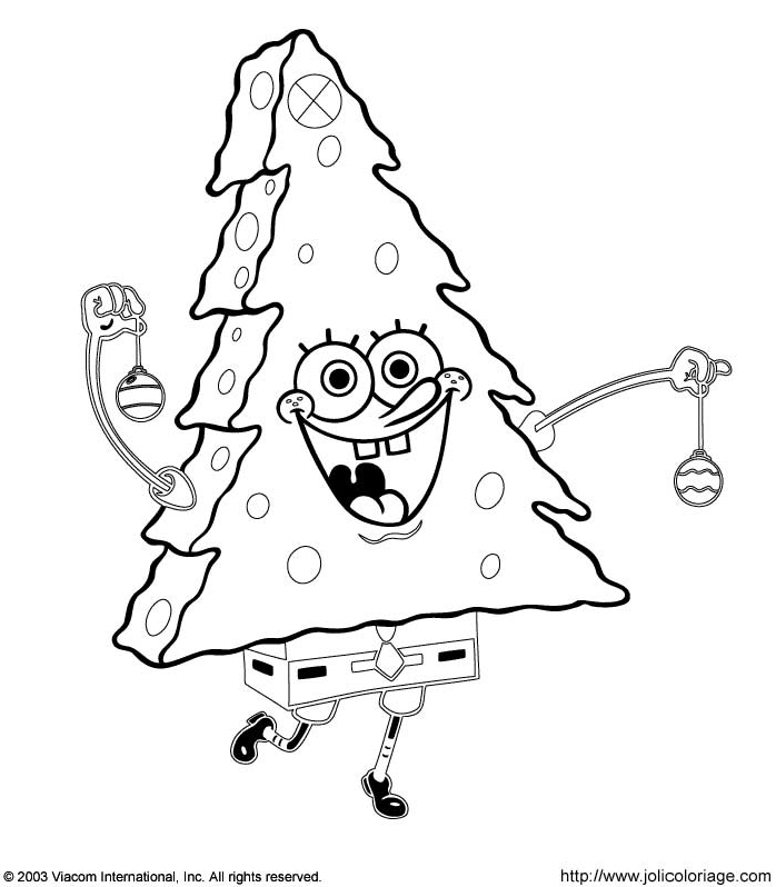 16 dessins de coloriage Bob L'éponge Noel à imprimer