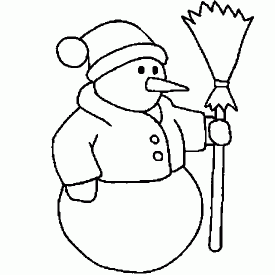 coloriage sapin et bonhomme de neige