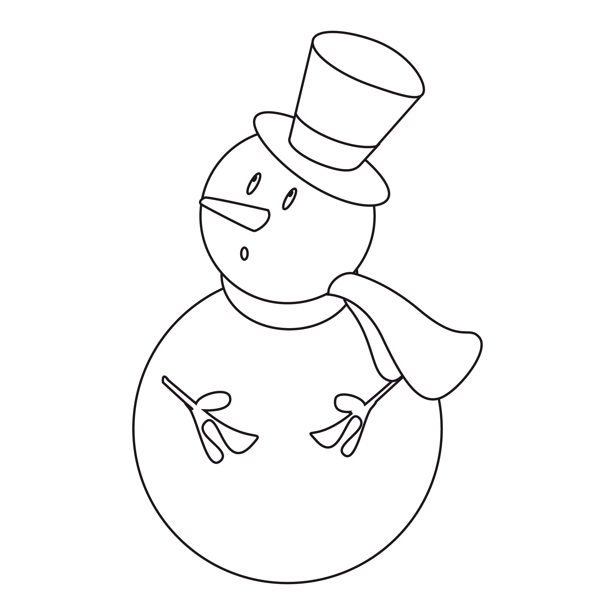dessin  colorier bonhomme de neige facile