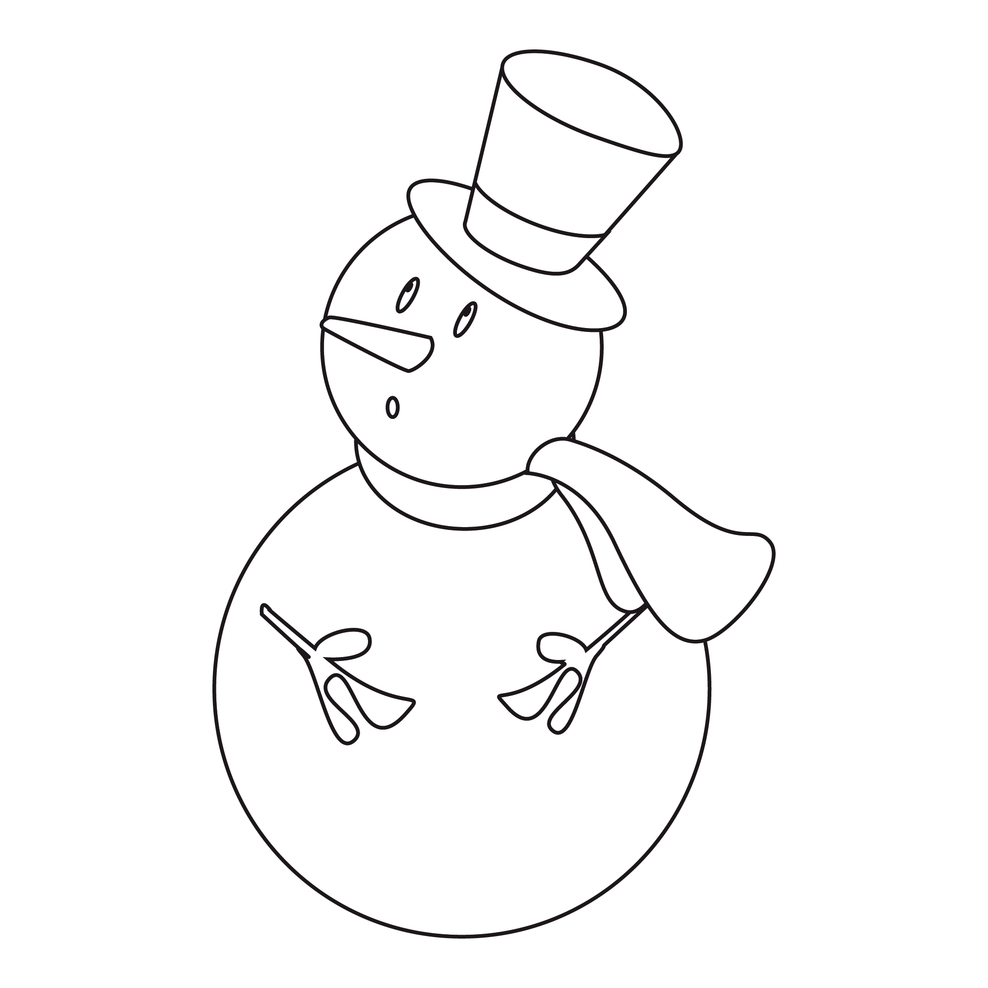 coloriage a dessiner bonhomme de neige facile