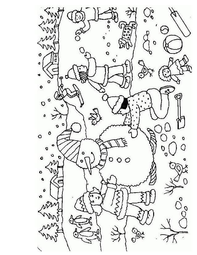 coloriage  dessiner d'un bonhomme de neige a imprimer