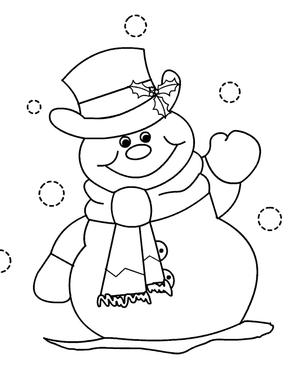 coloriage bonhomme de neige facile