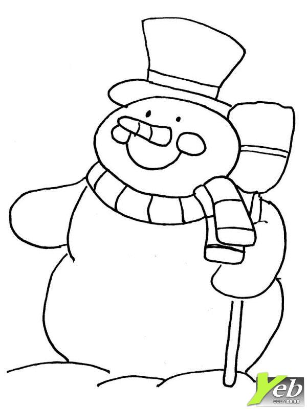 dessin à colorier un bonhomme de neige