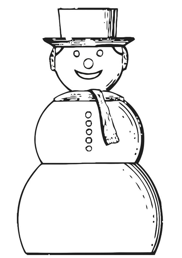 coloriage à dessiner bonhomme de neige facile